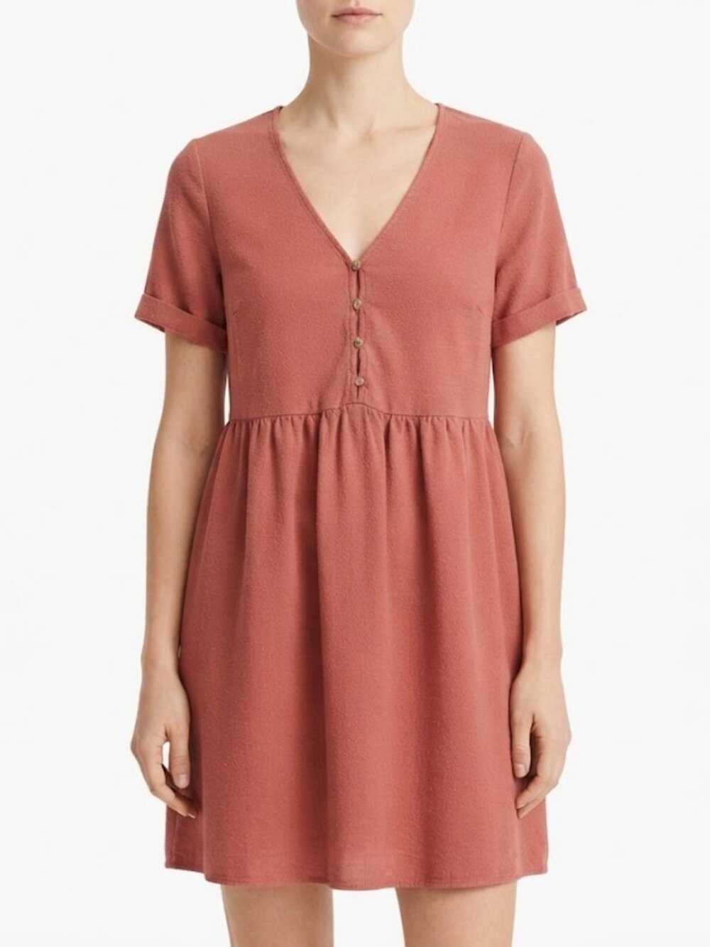 Reitmans Dusty Rose Linen Blend Mini Dress